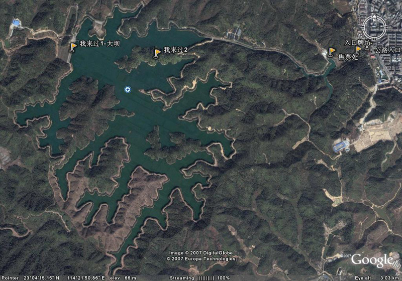 红花湖全貌（卫星图20070613创建）